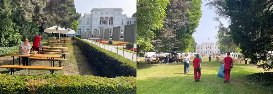 WSR-Team im Einsatz auf der Veranstaltungsfläche an der Villa Hammerschmidt