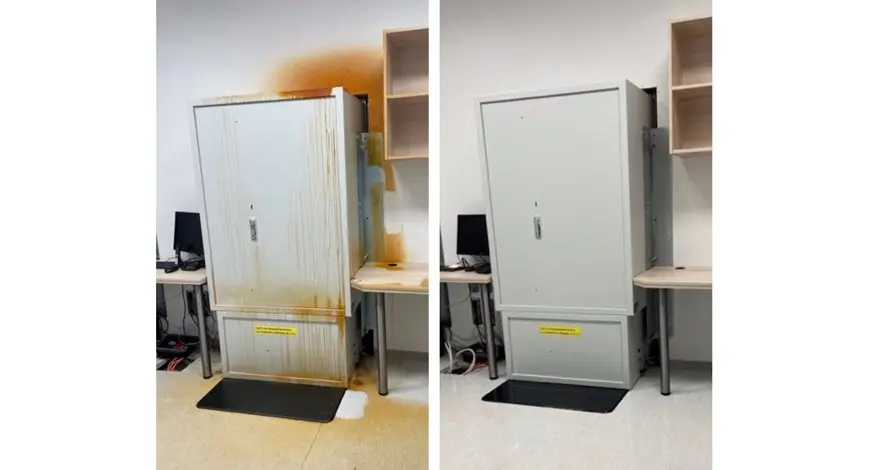 Der Tresor nach dem Wasserschaden und nach der Aufarbeitung